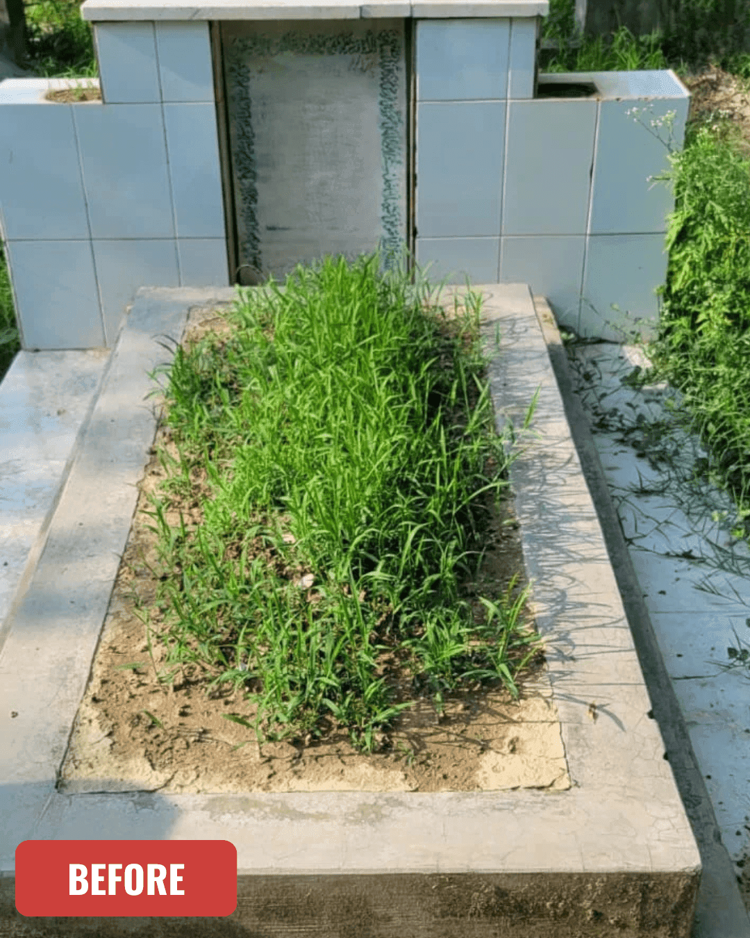 Grave before cleaning in Faisalabad