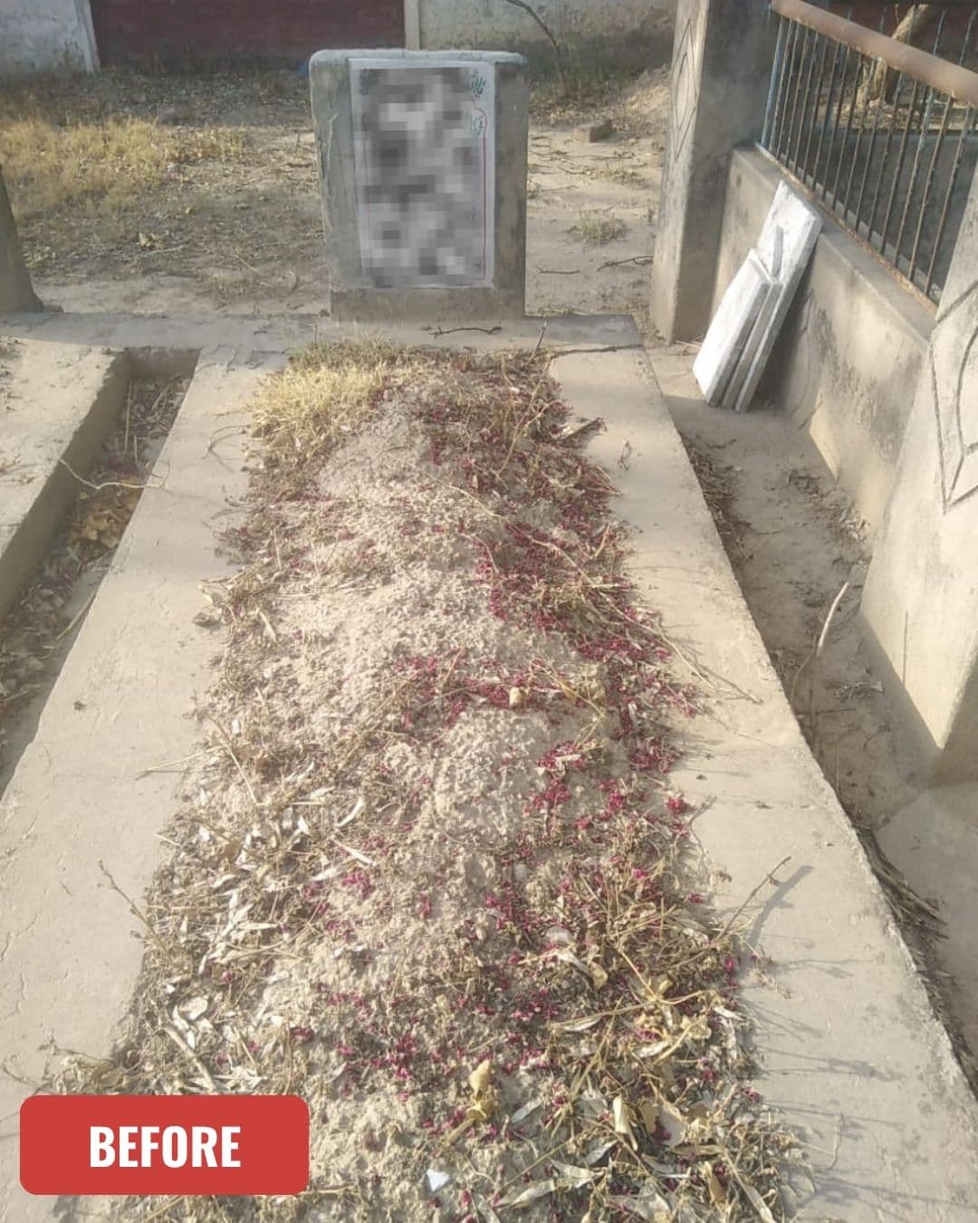 Grave before cleaning in Faisalabad
