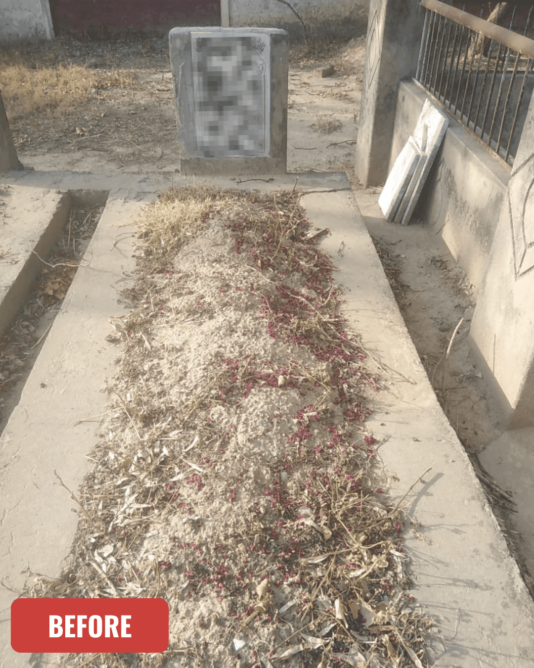 Grave before cleaning in Rawalpindi